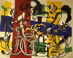  Fernand Léger: 'The Women Cyclists', oil painting 1944; Purism art