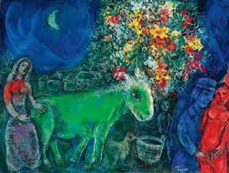 Marc Chagall: 'L'ane vert', oil painting on canvas