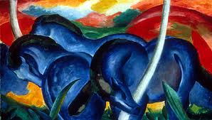 Franz Marc: ‘Large Blue Horses’; oil painting c. 1913 Franz Marc: ‘Large Blue Horses’; oil painting c. 1913