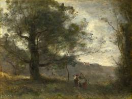 Camille Corot: 'Oak Valley', oil painting on canvas, 1871