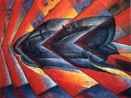 LUIGI RUSSOLO: 'Dynamism of a car', oil painting, 1912 LUIGI RUSSOLO: 'Dynamism of a car', oil painting, 1912