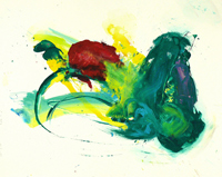 watercolor painting on paper, artist: Fons Heijnsbroek